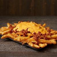 Cheese Chili Cheese Fries® · We took our Famous Seasoned Fries up a notch with meaty chili and melted cheddar cheese.