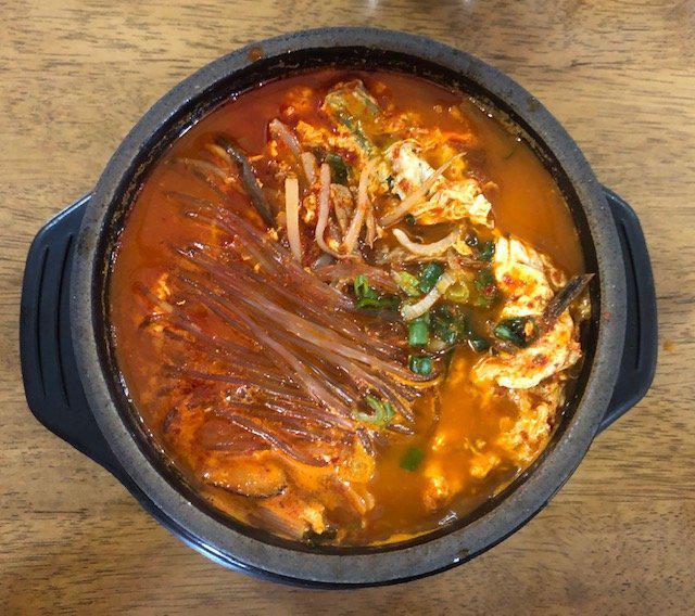 20. Yukgaejang  · Spicy beef soup contains fernbrake, sprouts, egg and brisket. Spicy.