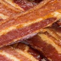 Sriracha Bacon · This flavor is a sweet, spicy, and gluten-free bacon treat!  100% real bacon marinated and c...