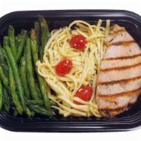 Grilled Chicken Single Meal · 4 oz. Grilled Chicken Breast, 4 oz. Roasted Green Beans, 8 oz. Lemon Linguini Pasta Salad wi...