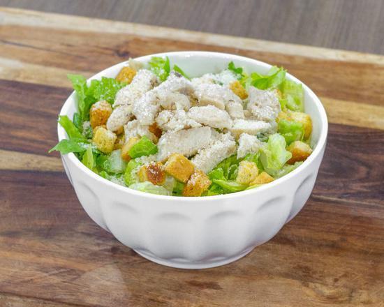 Chicken Caesar Salad · Romaine, humanely-raised grilled chicken, croutons, fresh Parmesan, with Caesar dressing.