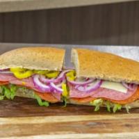 Italian Sub · A touch of house-made garlic oil, deli pepperoni, salami, and ham, with your choice of chees...