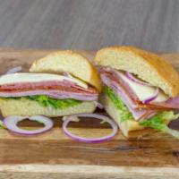 Italian Sandwich · A touch of house-made garlic oil, deli pepperoni, salami, and ham, with your choice of chees...