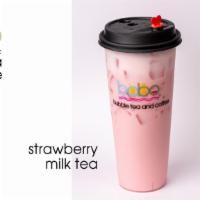 Strawberry Milk Tea · Sweet, fruity, and delicious, our strawberry milk tea will remind you of drinking a frosty g...