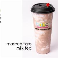 Mashed Taro Milk Tea · We've taken our taro milk tea to another level. The sweet luxury of heavy cream and mashed t...