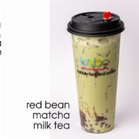 Red Bean Matcha Milk Tea · For everyone who loves matcha tea, we're got the perfect combination for you - red bean topp...