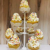 Vanilla Buttercream Cupcakes · Vanilla Cake with Vanilla Buttercream & Sprinkles 