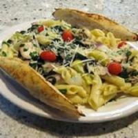 Garden Noodle · Penne pasta tossed in olive oil and garlic with sauteed spinach, black olives, onions, mushr...