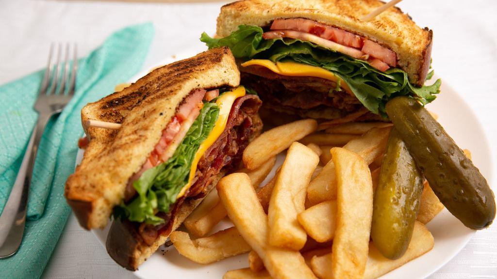 BLT · Hickory smoked bacon, lettuce and beefsteak tomato. Served on thick cut challah.