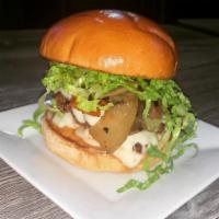 Double Smash Burger · Two beef patties, lettuce, caramelized onions, bacon, McKenna’s Pub, brioche bun