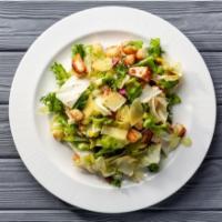 Caesar Salad Combo · Fresh salad made with romaine lettuce, sliced Romano cheese and homemade garlic roasted crou...
