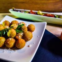 Olive Fritte · Fried, breaded Castelvetrano olives stuffed with pecorino cheese.