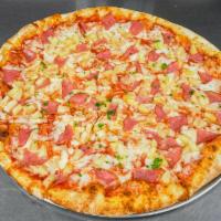 Hawaiian Pizza · Handmade pizza dough with 2 layers of toppings and imported Italian cheeses. Marinara sauce ...