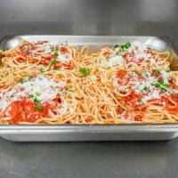 Spaghetti Pomodoro · Spaghetti tossed with diced tomatoes, fresh basil, garlic, extra virgin olive oil and a touc...