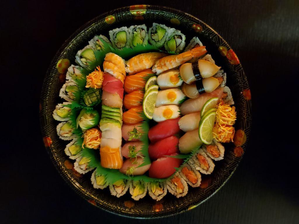 Platter #8, Roll & Sushi Combo Platter  · for party of 3-4 ppl
14