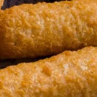 Fried Mozzarella Cheese (6) · Mozzarella cheese that has been coated and fried.