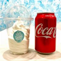 Classic Cola Ice Cream Float · Vanilla ice cream with classic coca cola soda, put together and enjoy!