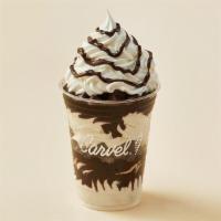 Fudge Brownie Sundae Dasher®  · Layers of fudge brownie bites, vanilla ice cream and hot fudge topped with whipped cream.