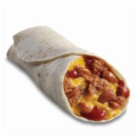 Soft Pinto Bean burrito · Refried beans, mild enchilada sauce, and cheddar cheese in a flour tortilla