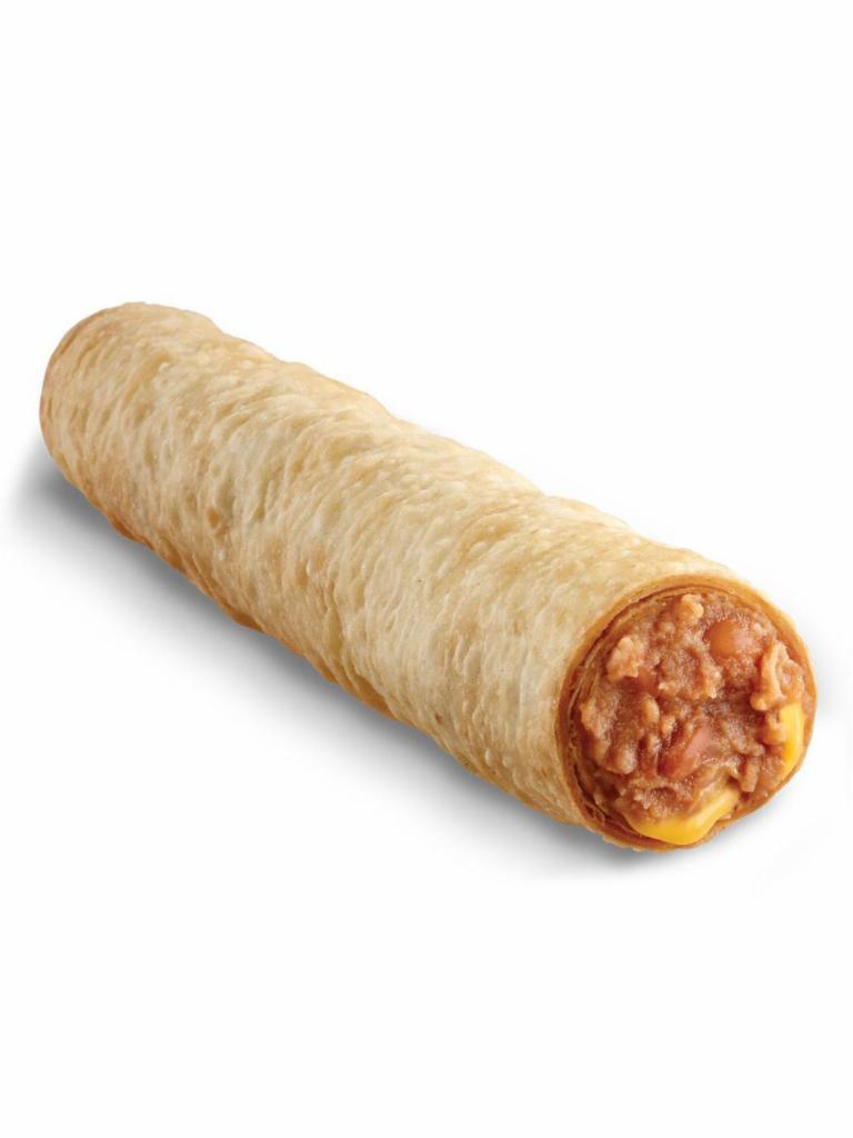 Crisp Pinto Bean Burrito · Refried pinto beans and cheddar cheese rolled in a tortilla and cooked to perfection.