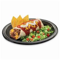 Casita Burrito · Seasoned Beef, Chicken or Pork Carnitas; A hand-stretched flour tortilla filled with refried...