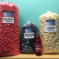 Blueberry Popcorn · Candy-coated popcorn with blueberry flavor and deep blue color.