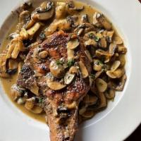Veal Chop · 16 oz. grill veal chop sauteed with white wine, mushrooms, onion and demi-glace sauce, serve...