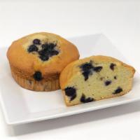 Blueberry Muffin · You can't go wrong with a standard moist muffin with fresh blueberries baked inside.