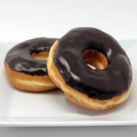 Chocolate Raised Donut · A fluffy yeast raised donut with rich chocolate icing on top.
