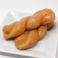 Glazed Twist · 2 strips of yeast dough twisted together and then glazed to perfection!