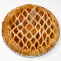 Peach Pie · Traditional peach pie filling with a flaky crust on top. When the Peach Porter Festival roll...