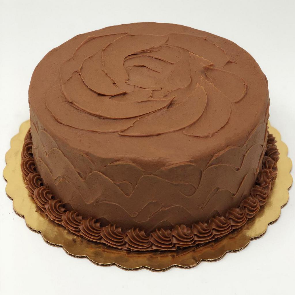 Butter Cake · 2 layers of our moist yellow cake with chocolate buttercream filling and icing. 8