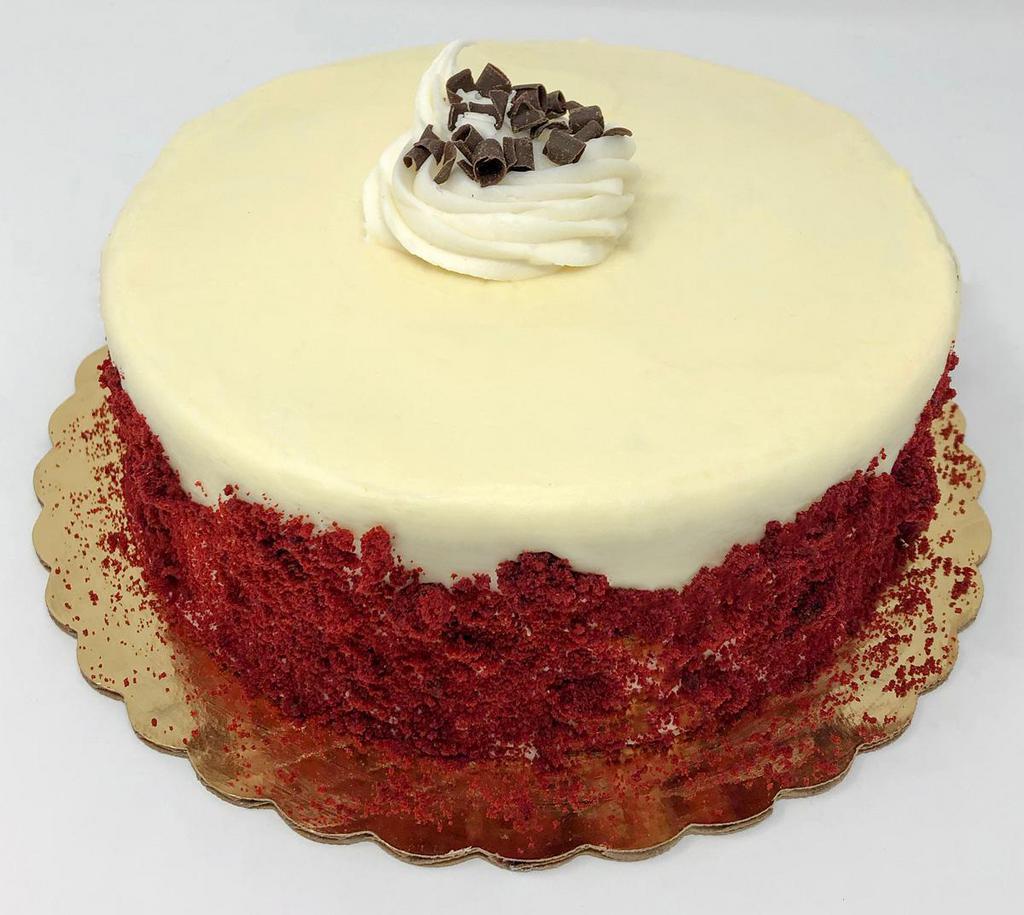 Red Velvet Cake · A Southern favorite. 2 layers of red velvet cake with cream cheese filling and cream cheese icing, also available in a 6