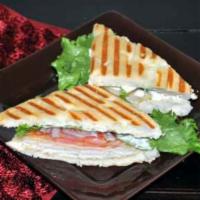 Grilled Chicken Sandwich · Grilled chicken breast, provolone cheese, lettuce, tomato, red onion with ranch dressing on ...