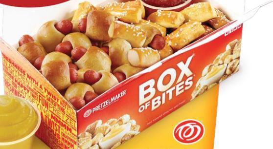Box of Bites- Mini Dogs (24 pieces) · 24 pieces of Mini Dogs with a choice of 4 dipping sauces