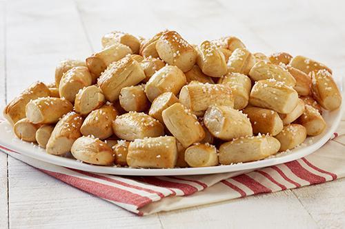 Pretzel Bite Party Tray · Half size pan of Hot and fresh salted bites made to order. 12-15 snack serving. SPECIAL-Add a 2nd pan for half price!
1 hr. time required for order preparation.
