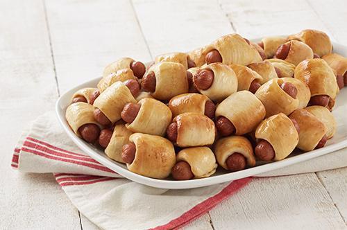Mini Pretzel Dog Party Tray · Includes 60 Mini Hot Dogs. 12-15 snack size servings. 
NOTE: Requires 1 hr. notice for order preparation. 