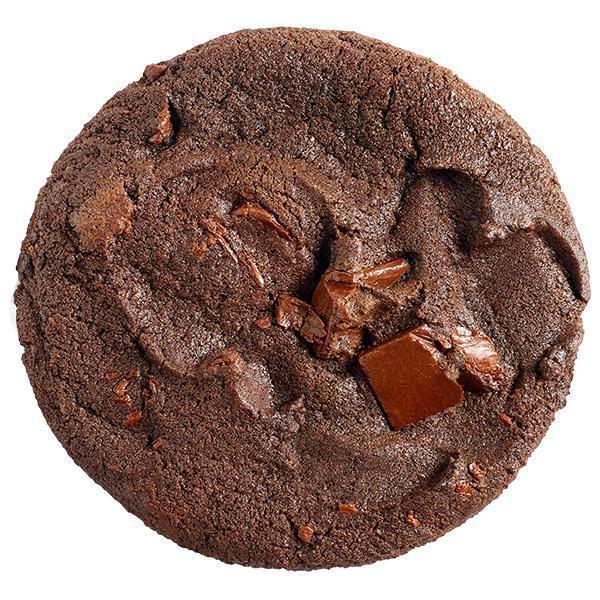 Double Chocolate Chunk Cookie · This chocolate creation is double the fun and twice the taste with chunks of smooth chocolate inside a moist chocolate cookie.