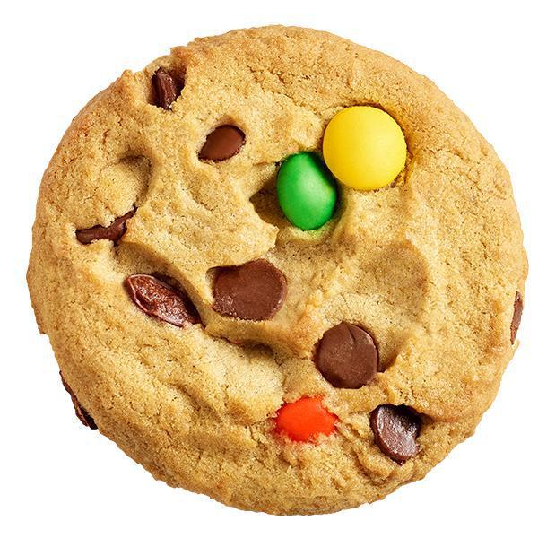 Classic with M&M's · This colorful cookie is sure to make you smile! With M&Ms baked into our signature dough, this festive treat is like a party for your taste buds.