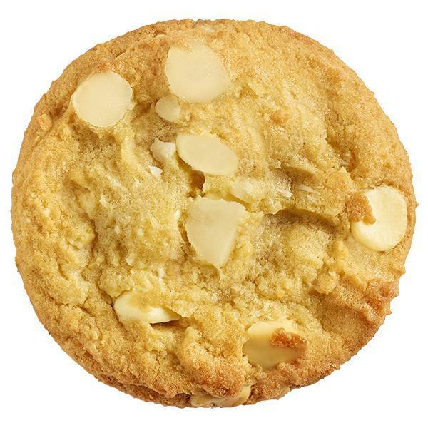 White Chocolate Macadamia Cookie · White Chocolate Macadamia is a truly gourmet dessert, baked to golden brown perfection! Each cookie is filled with sweet white chocolate chips, macadamia nuts and just a hint of coconut.