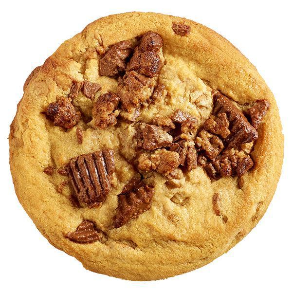 Chocolate Peanut Butter Cup Jumbo Deluxe Cookie · This colossal treat is more than double the size of a standard peanut butter cookie and twice the taste! Loaded with chunks of Reese's peanut butter cups and baked into a peanut butter cookie, they're a ticket to peanut butter paradise.