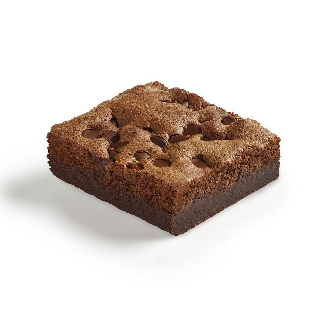 Chocolate Chip Brownie · These gooey chocolate brownies are packed with chocolate chips and baked to perfection.  Pick any of our delicious toppings to be melted on top for an additional cost!