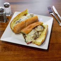 Philly Cheese Steak Special Hero · Steak, sauteed mushroom, peppers, onions, provolone.
