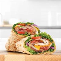 Market Fresh® Chicken Club Wrap · Slow roasted chicken breast with natural cheddar cheese, green leaf lettuce, red onion, hone...