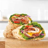 Market Fresh® Chicken Club Wrap · Slow roasted chicken breast with natural cheddar cheese, green leaf lettuce, red onion, hone...