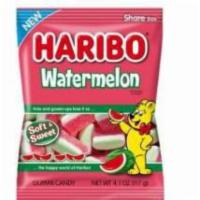 Haribo Watermelon Gummi 4.1oz · Just like biting into a slice of real watermelon, each piece is bursting with sweet and frui...