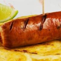 Chorizo con Arepa · Colombia sausage.