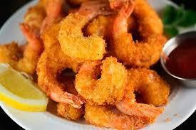 Camarones Empanizados · Breaded shrimp. Served with fries 🍟 and salad.