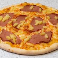 Hawaiian Pizza · Sweet and Sour or Pizza Sauce, Mozzarella Cheese, Ham and Pineapple.
