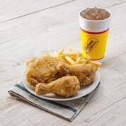 3PC Chicken Combo · Served with 1 regular side, 1 drink, & a biscuit or a roll.